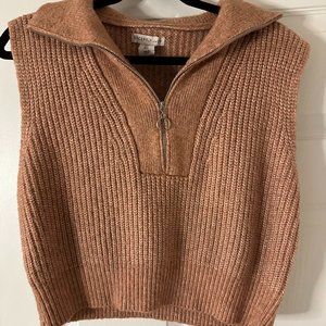 Cropped pink sweater vest